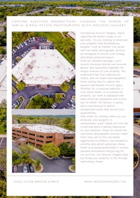 an aerial view of a building with a roof