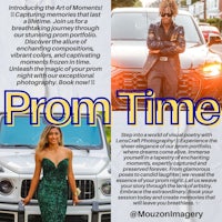 a photo of a woman in a green dress standing next to a car