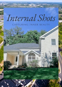 an aerial view of a house with the words internal shots capturing inner beauty